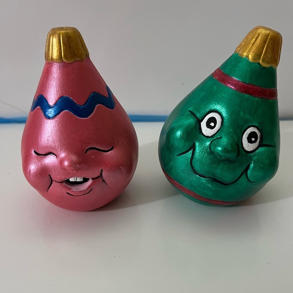 Unique Adorable wacky, handmade hand painted Christmas ornaments